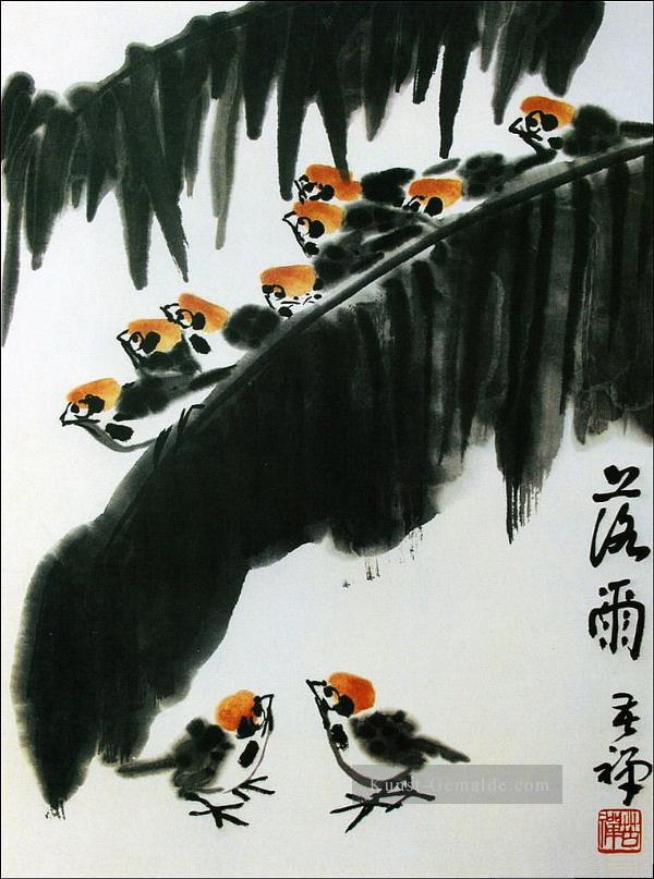 Li Kuchan kleine Vögelelen traditionellen chinesischen Ölgemälde